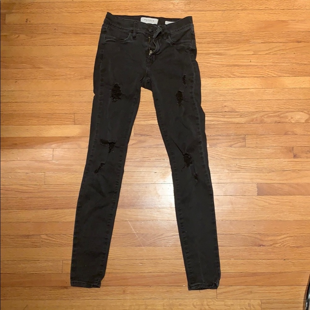 black skinny Pacsun jeans with holes